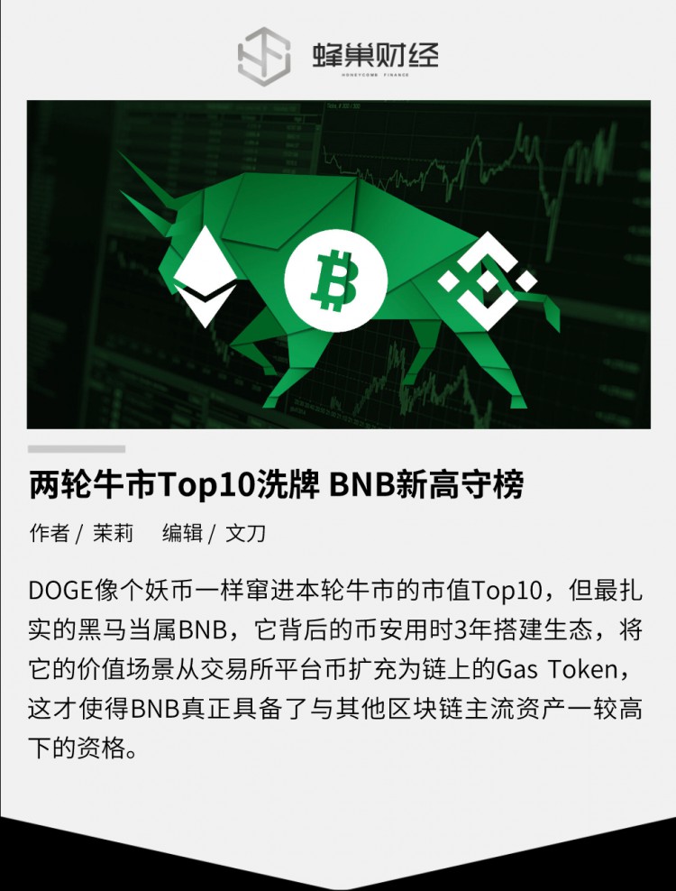 Top10洗牌两轮牛市 BNB新高守榜