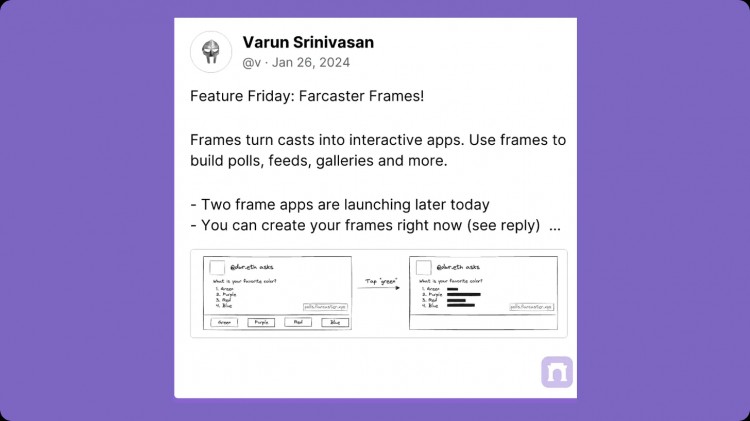 一文了解 Farcaster 新功能 Frames ： 将任意帖子转换为可交互应用，加密社交会增加哪